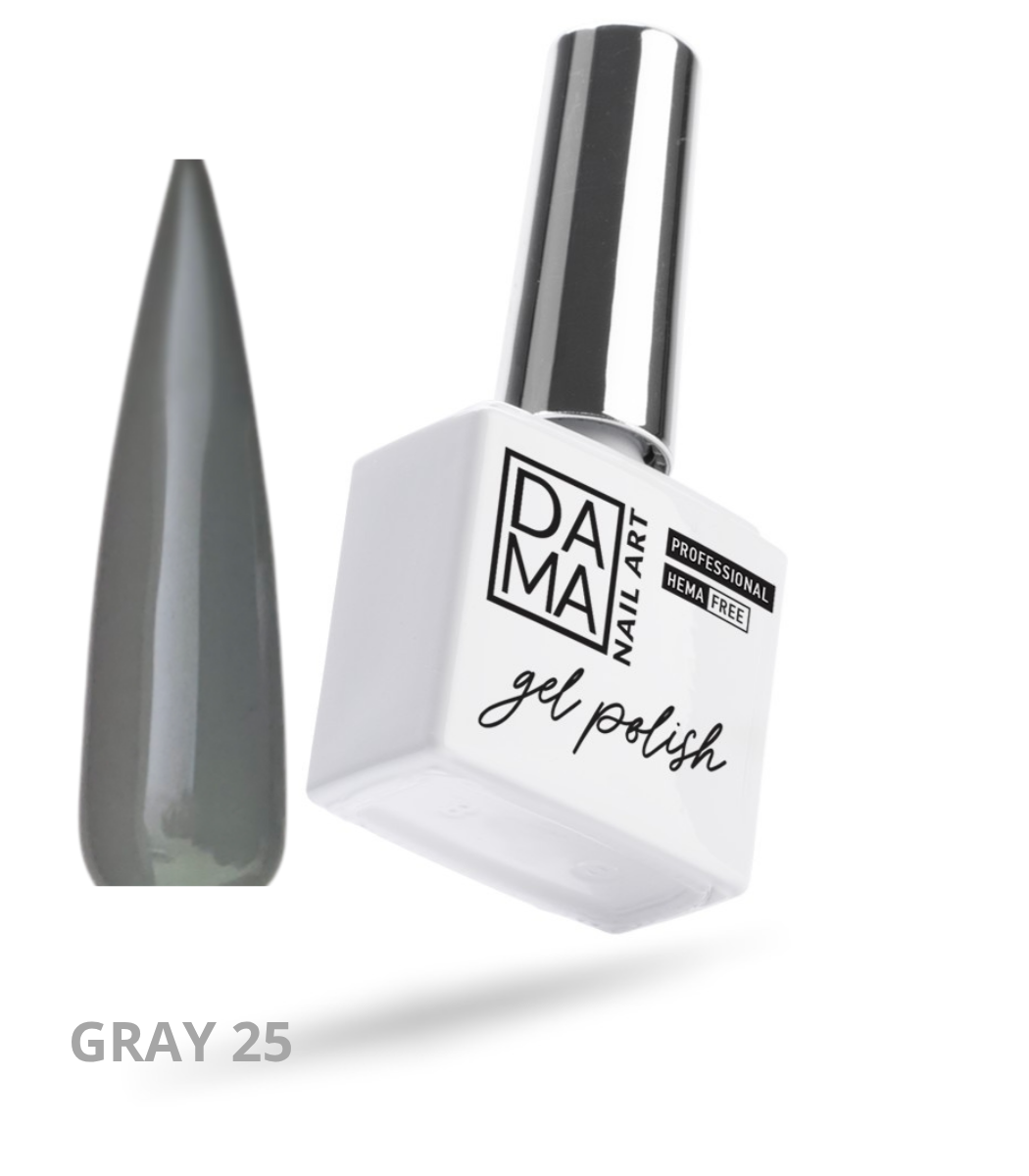 Esmalte semipermanente Gray 25 HEMA & TPO FREE DAMA NAIL ART