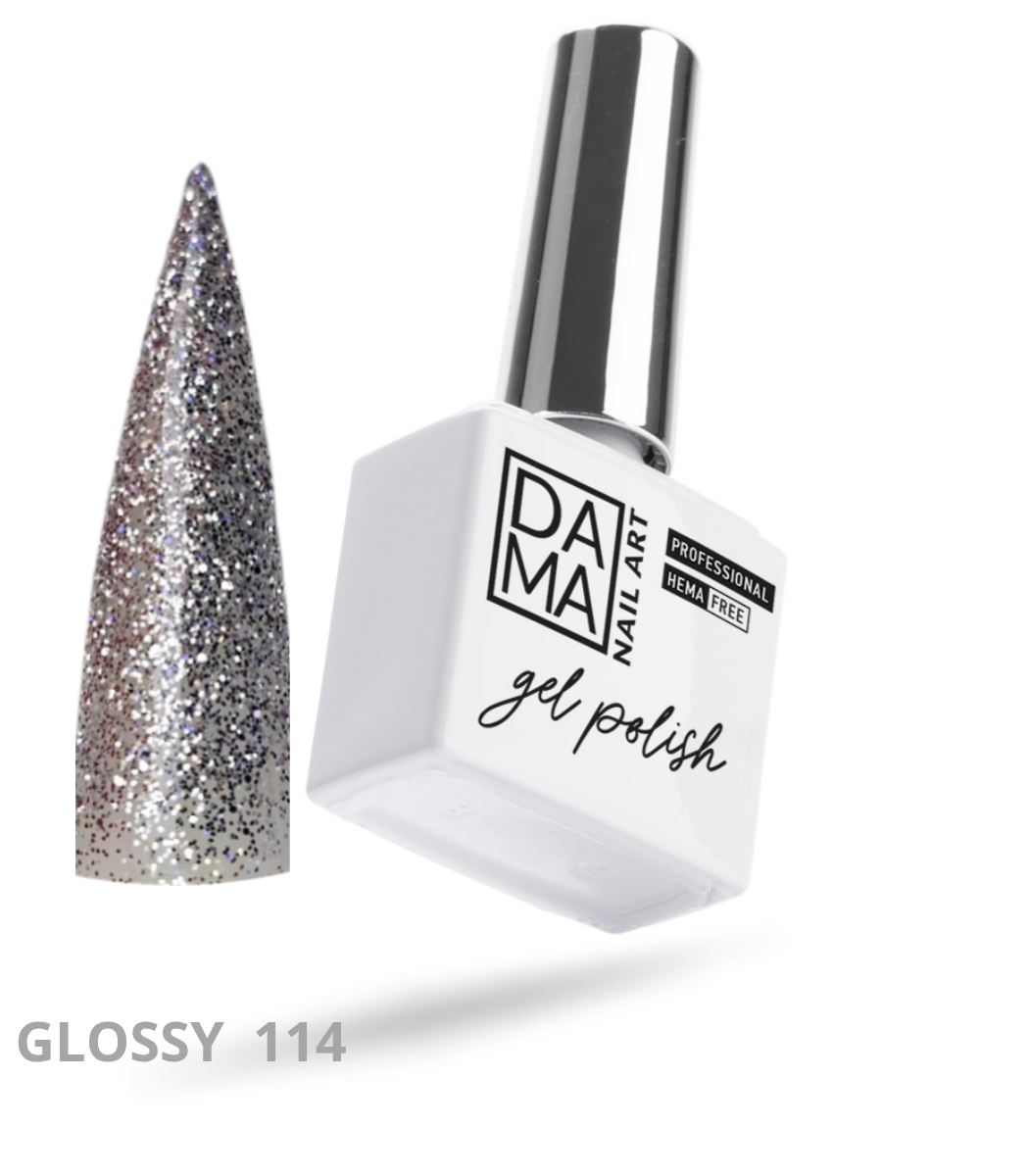 Esmalte semipermanente Glossy 114 HEMA & TPO FREE DAMA NAIL ART