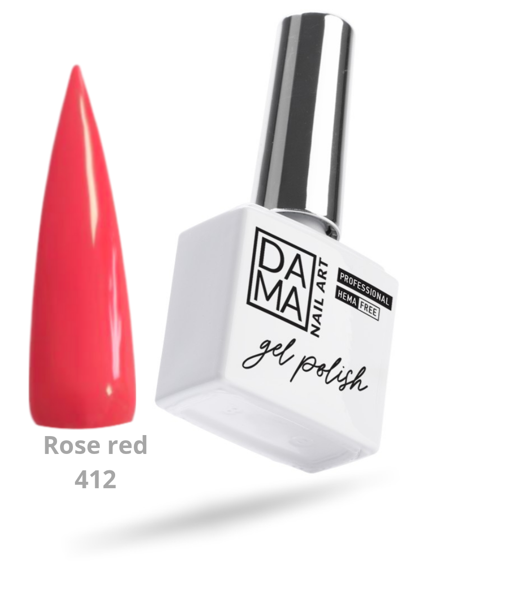 Esmalte semipermanente Rose red 412 HEMA & TPO FREE DAMA NAIL ART