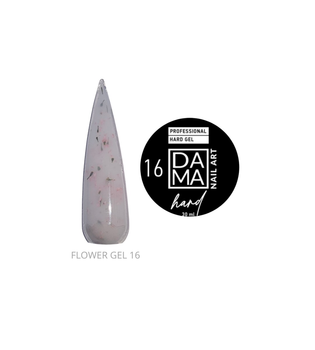 Gel Constructor con flores secas N°16 DAMA NAIL ART HEMA & TPO FREE