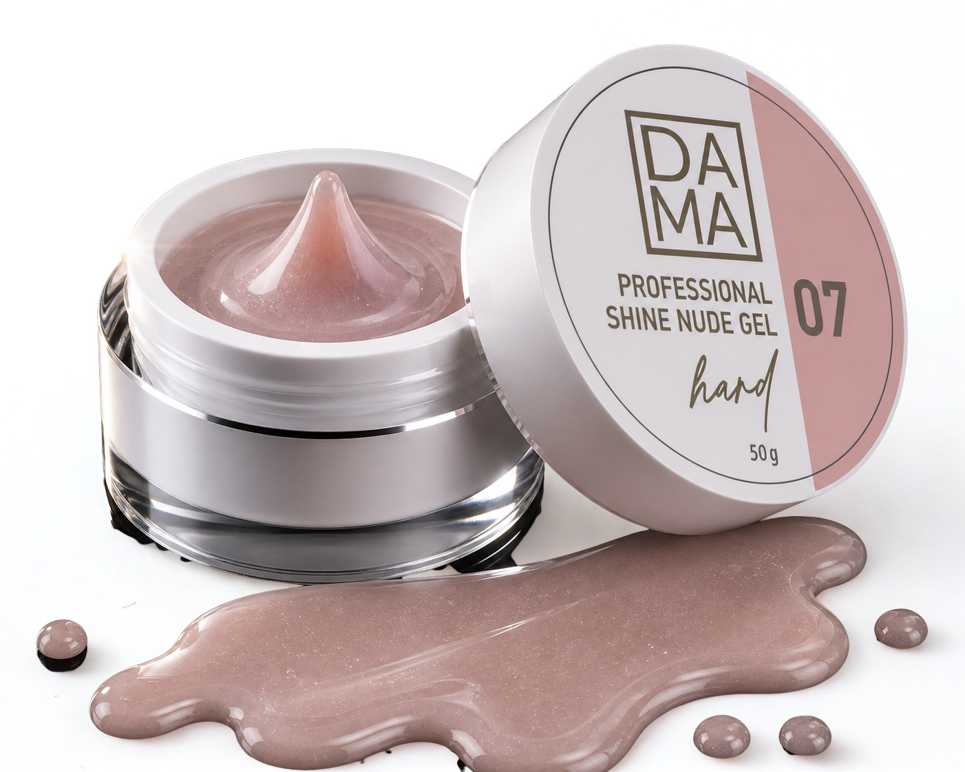 Gel constructor Nude con micro purpurina N°07 DAMA NAIL ART HEMA & TPO FREE