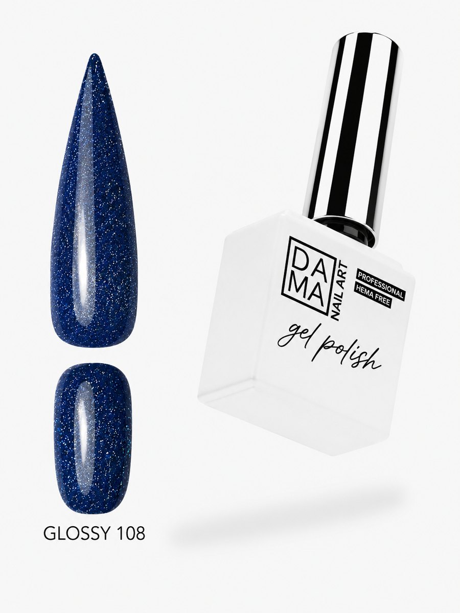 Esmalte semipermanente Glossy 108 HEMA & TPO FREE DAMA NAIL ART