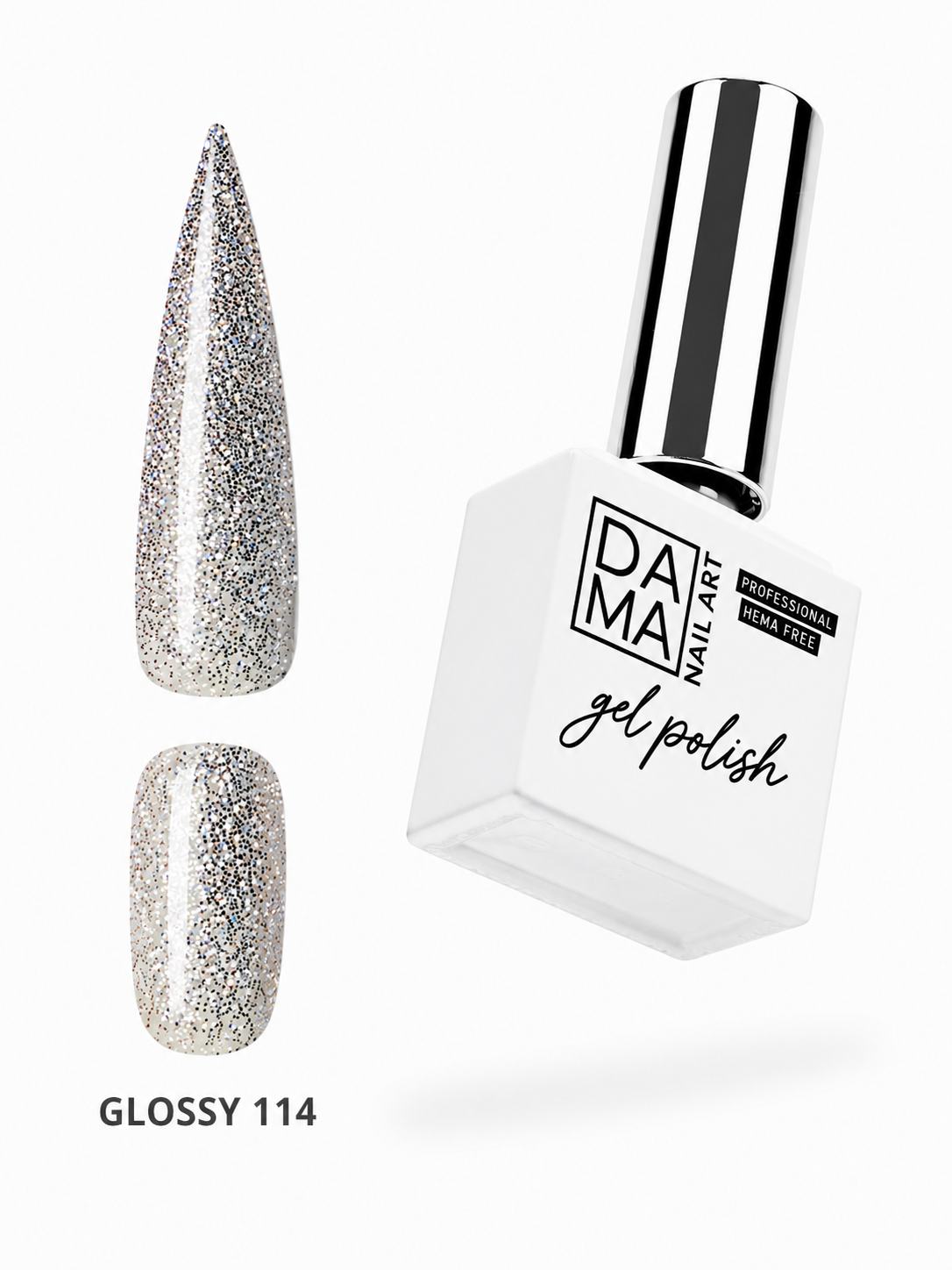 Esmalte semipermanente Glossy 114 HEMA & TPO FREE DAMA NAIL ART