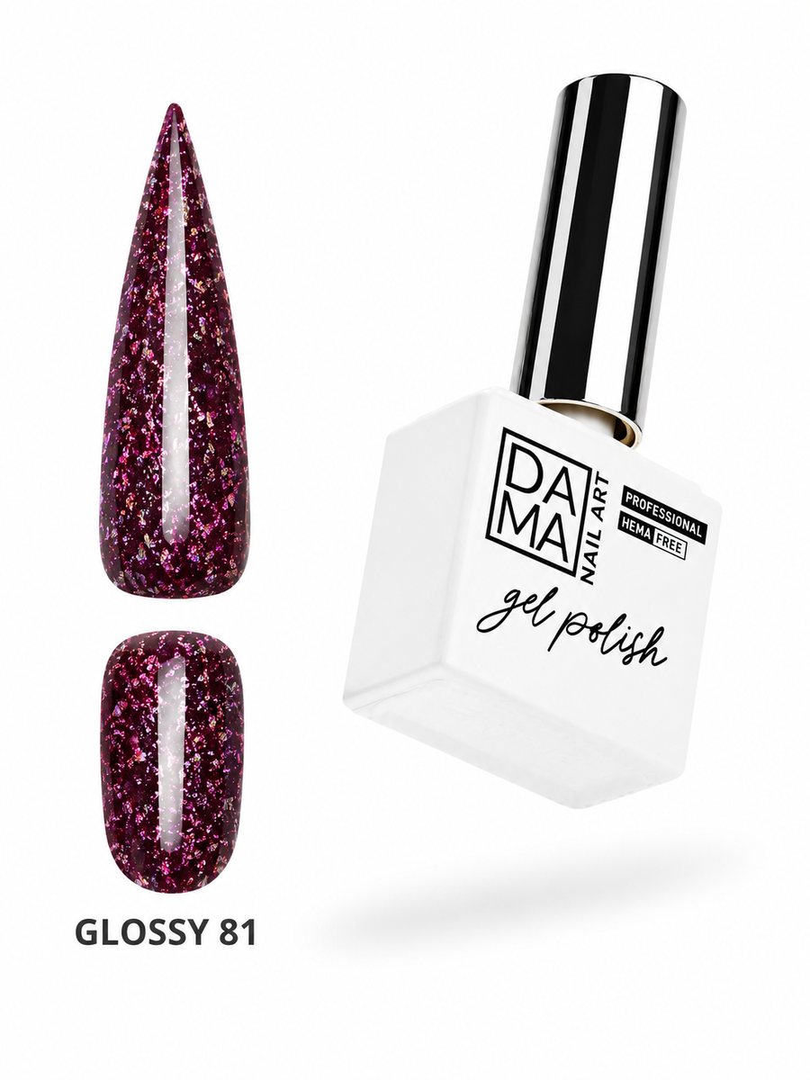 Esmalte semipermanente Glossy 81 HEMA & TPO FREE DAMA NAIL ART