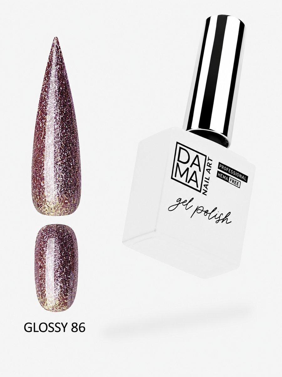 Esmalte semipermanente Glossy 86 HEMA & TPO FREE DAMA NAIL ART