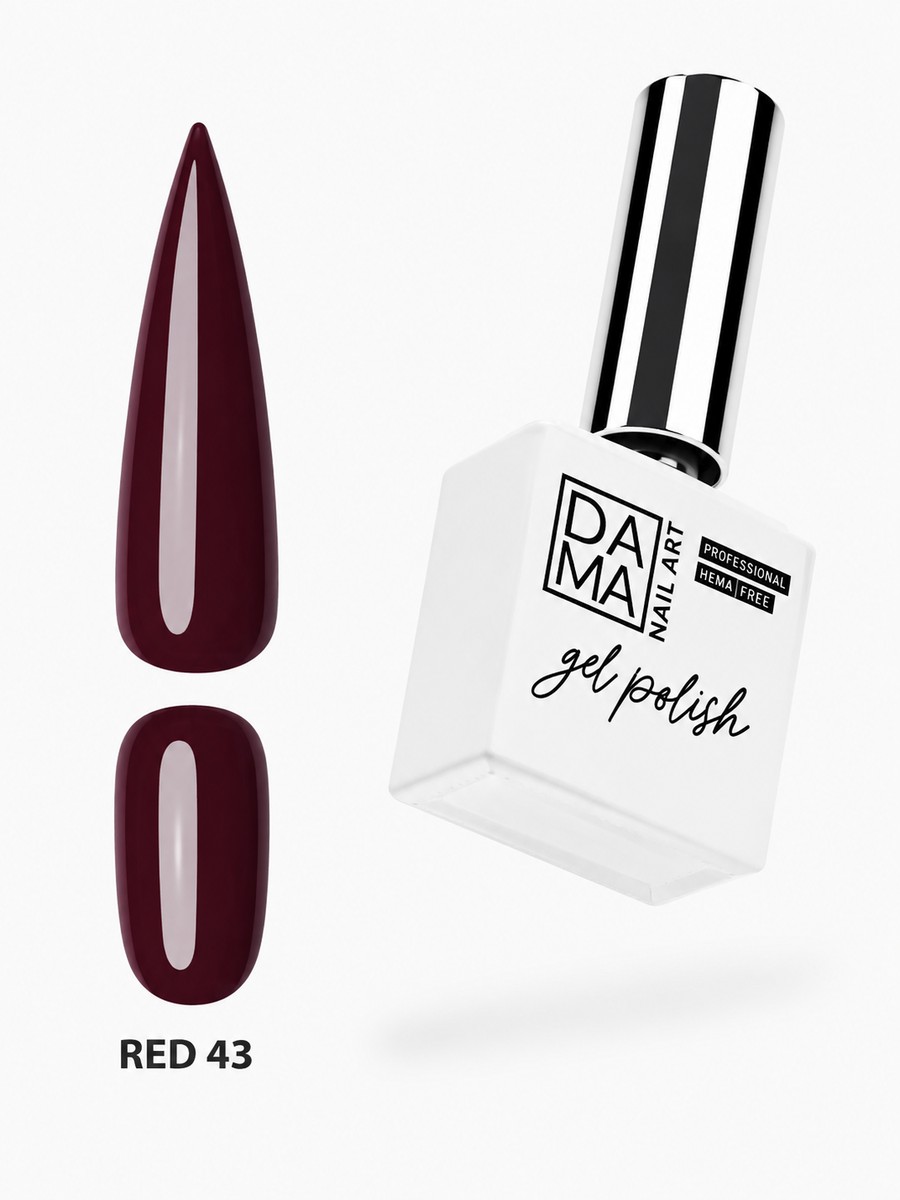 Esmalte semipermanente Red 43 HEMA & TPO FREE DAMA NAIL ART