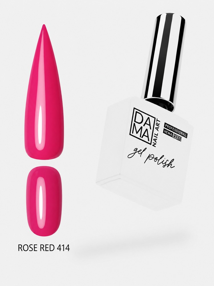 Esmalte semipermanente Rose red 414 HEMA & TPO FREE DAMA NAIL ART