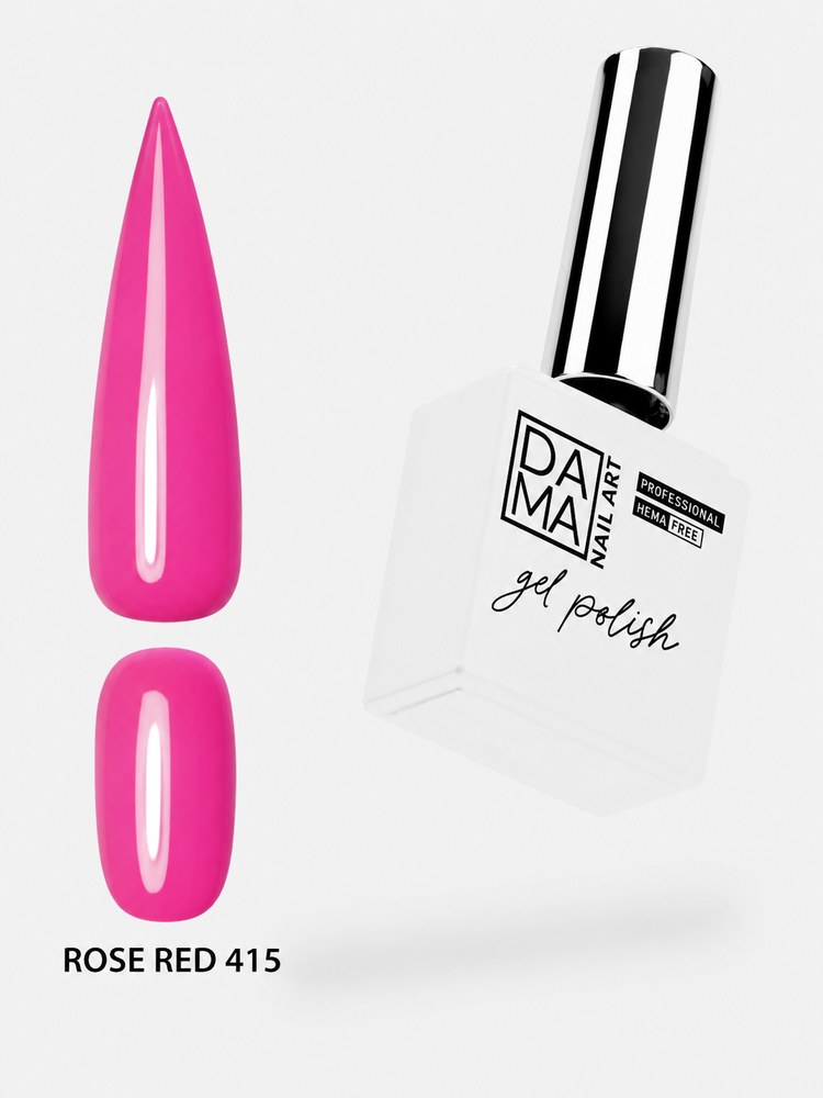 Esmalte semipermanente Rose red 415 HEMA & TPO FREE DAMA NAIL ART