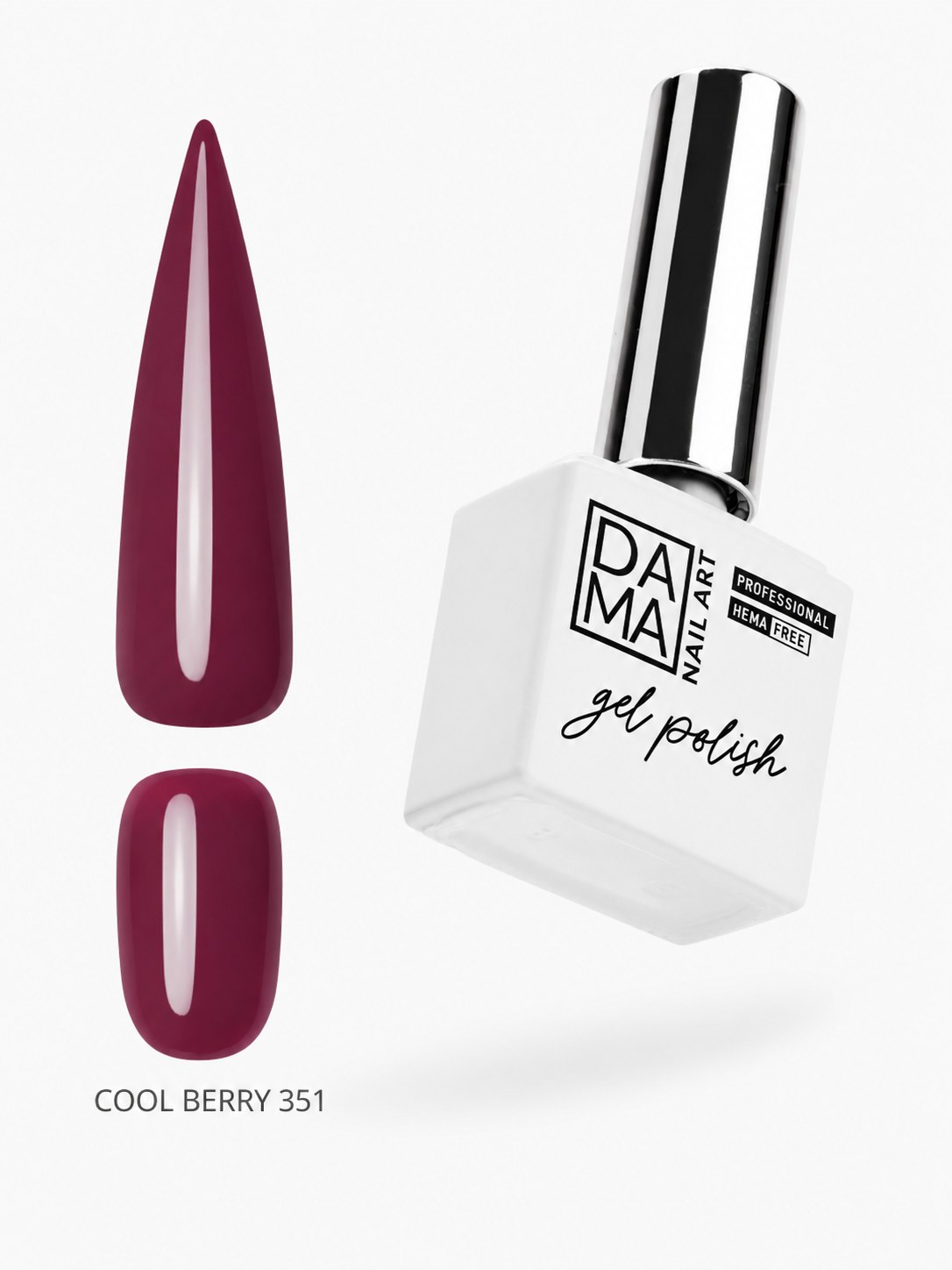 Esmalte semipermanente Cool Berry 351 HEMA & TPO FREE DAMA NAIL ART