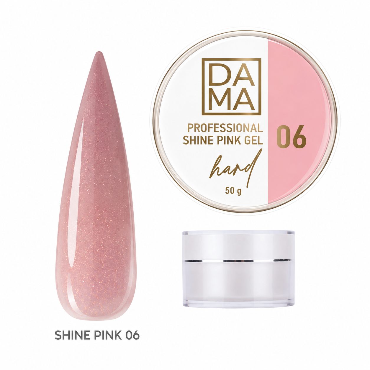 Gel constructor Shine Pink N°06 DAMA NAIL ART HEMA & TPO FREE