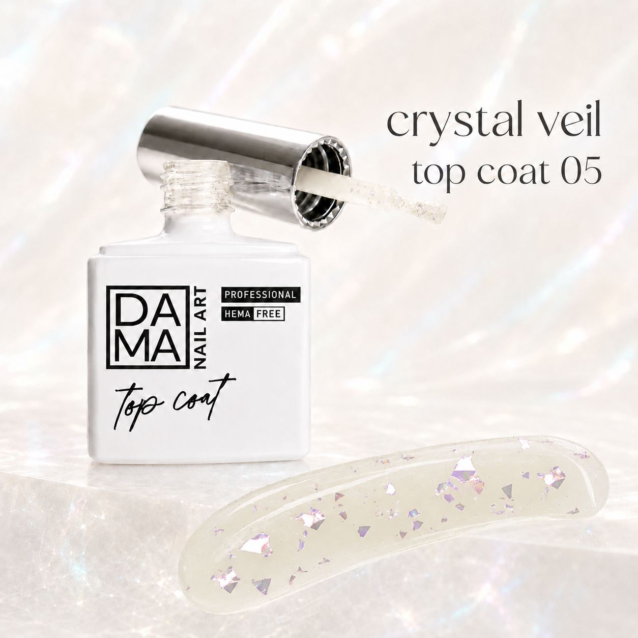 Crystal Veil Top Coat 05 de Dama Nail Art HEMA & TPO FREE