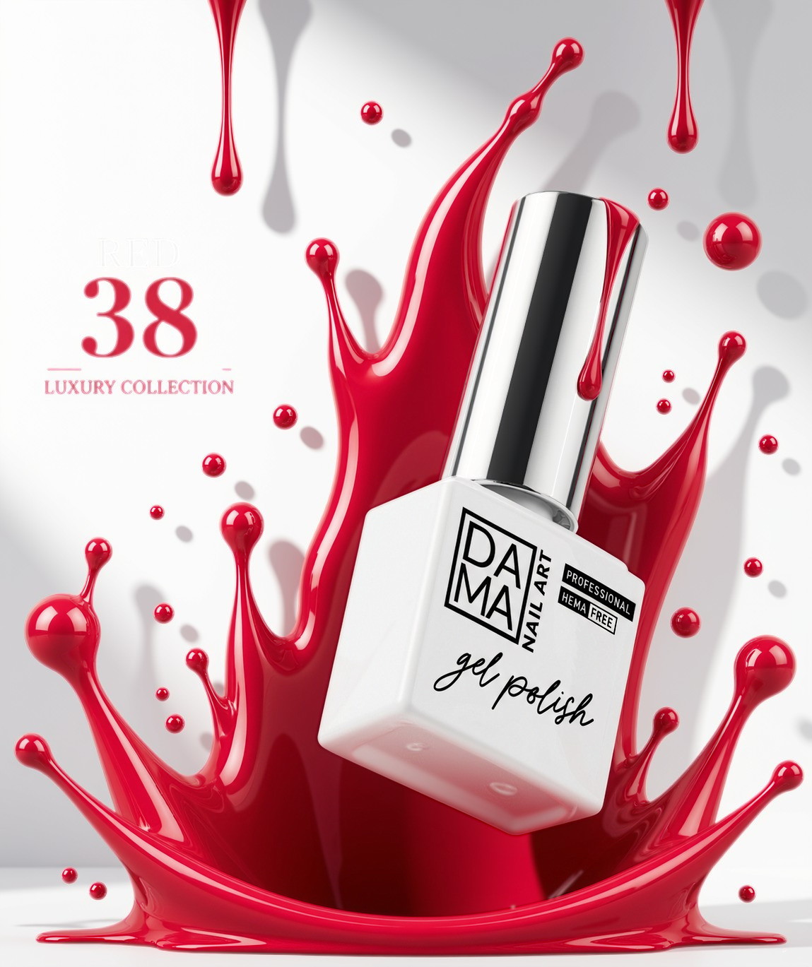 Esmalte semipermanente RED 38 HEMA & TPO FREE DAMA NAIL ART